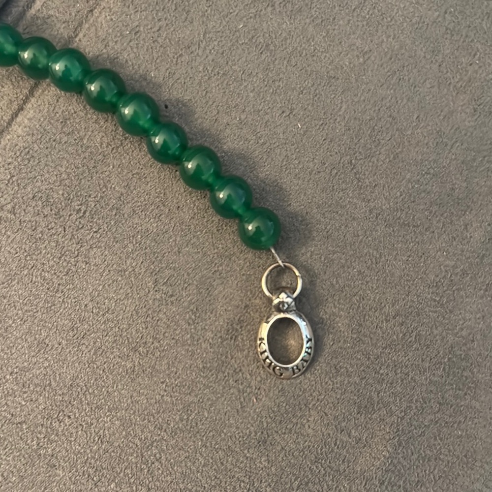 King Baby Green Agate Bracelet with Silver Toggle Clasp - Picture 4 of 7